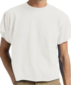 Men's Boxy Raw Cut Tee Short Sleeve Round Neck T Shirts Casual Basic Tops