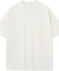 Men's Cotton T-Shirts Oversized Unisex Short Sleeve Crew Neck Loose Basic Tops Solid Athletic Tee