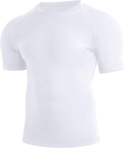 Men's Compression Shirt Short Sleeve Athletic Football Undershirts Quick Dry Base Layer T-Shirt Workout Gym Running