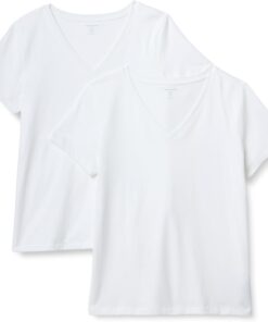 Women's Regular Fit 100% Cotton V-Neck Short Sleeve T-Shirt