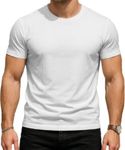 Men??s Multicolor Solid Pure Cotton Half Sleeve Crew Neck T-Shirt, Soft Casual Wear for Daily Comfort (S?C3XL)