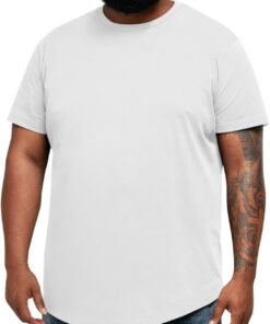 Mens Big and Tall Shirts Short Sleeve Crew Neck Casual T-Shirt Hipster Hip Hop Longline Tee Shirts