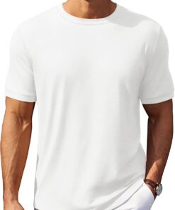 Mens T-Shirts Summer Crew Neck Casual T Shirts Plain Short Sleeve Shirts Basic Tees