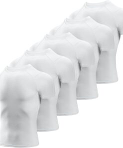 Men's Compression Shirts 3/5 Pack,Short Sleeve Athletic Compression Tops Cool Dry Workout T Shirt