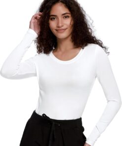 Underscrub Long Sleeve Women - Crew Neck Scrubs Undershirts for Nurse with Soft Fabric