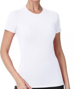 Women's Compression Shirts, 1/3 Pack Short Sleeve Workout Tops Athletic Gym T-Shirt Yoga Running Quick Dry Base Layer