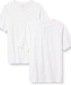 Men's Short-Sleeve Cotton Henley T-Shirt, Pack of 2