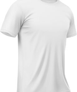 Mens Athletic Short Sleeve T-shirts Quick Dry Fit Workout Sun Protection Swim Shirts Running Rash Guard UPF50+