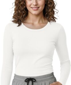 Womens Under Scrub Slim Fit Long Sleeve T-Shirt Underscrub Comfort Tee