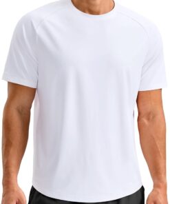 Mens Workout Shirts Quick Dry Athletic Running T-Shirts Short Sleeve Cooling Moisture Wicking Gym Active Tee Tops