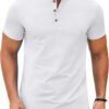 Mens Henley Shirts Short Sleeve Casual Stylish Tshirt Lightweight Summer Basic Tee Tops