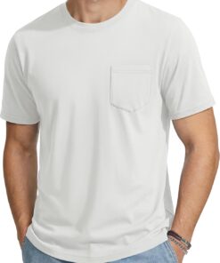 Men's Pocket T-Shirts Cotton Short Sleeve Tshirts Soft Crew Neck Lightweight Casual Basic Plain Summer Tees