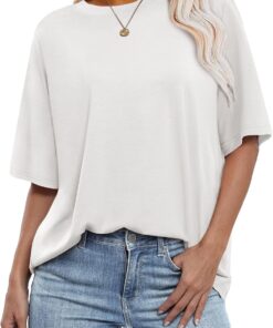Women's Oversized Tee, Comfy Fabric Loose Fit, All-Day Cozy for Gym, Lounge & Office, Versatile Casual Wear