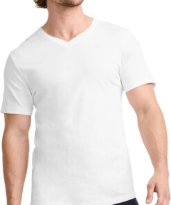 T-Shirts for Men - V Neck Undershirts, Cotton Men's T-Shirts - 3 Pack