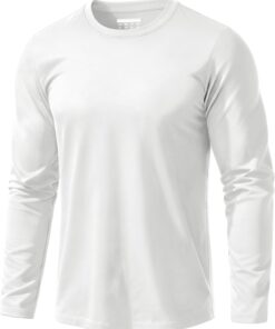 EKLENTSON Men's Cotton Crewneck T-Shirts Long Sleeve Plain Tee Moisture Wicking Casual Tshirts Solid Color