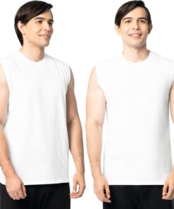 Men's Eversoft Cotton Sleeveless T Shirts, Breathable & Moisture Wicking with Odor Control, Sizes S-4X