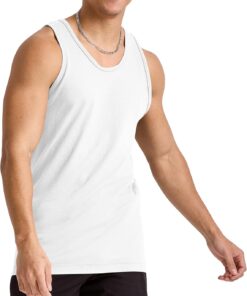 Men's Tank Top Pack, Midweight Cotton Tanks, Sleeveless Shirts, 3-Pack