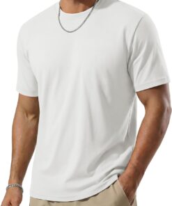 Men's T-Shirts UPF 80+ Short Sleeve Crew Neck Soft Lightweight Moisture Wicking Summer Casual Basic Plain Tee