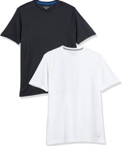 Men's Moisture Wicking Breathable Active  Tech Gym T-Shirts, Pack of 2