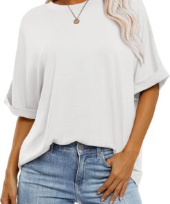 Womens Tops Oversized T Shirts Short Sleeve Crewneck Summer Casual Loose Basic Tee Shirt 2026 Trendy Fashion Clothes