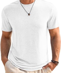 Mens Short Sleeve T-Shirts Classic Crew Neck Casual Shirt Summer Basic Lightweight Fashion Moisture Wicking Tees
