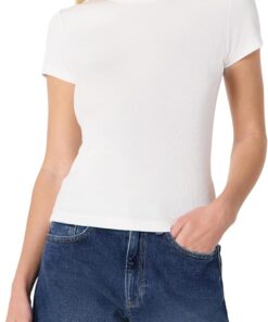 Women's Slim-Fit Stretch Rib Short-Sleeve Tee