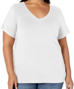 Women's Plus Size Short-Sleeve V-Neck T-Shirt