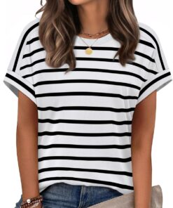 Womens Tops Short Sleeve Shirts Summer Outfits 2026 Spring Dressy Casual Clothes Clothing